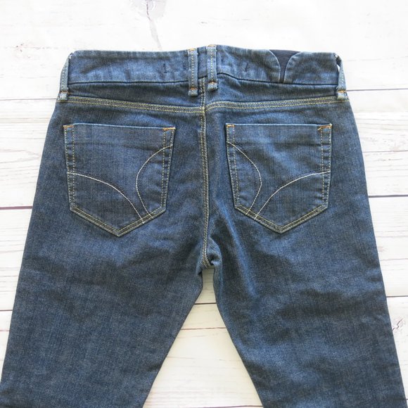 TopShop Moto Eva Cotton Blend Dark Wash Boot Cut Denim Jeans - Size US 6 UK 10 - Picture 4 of 7